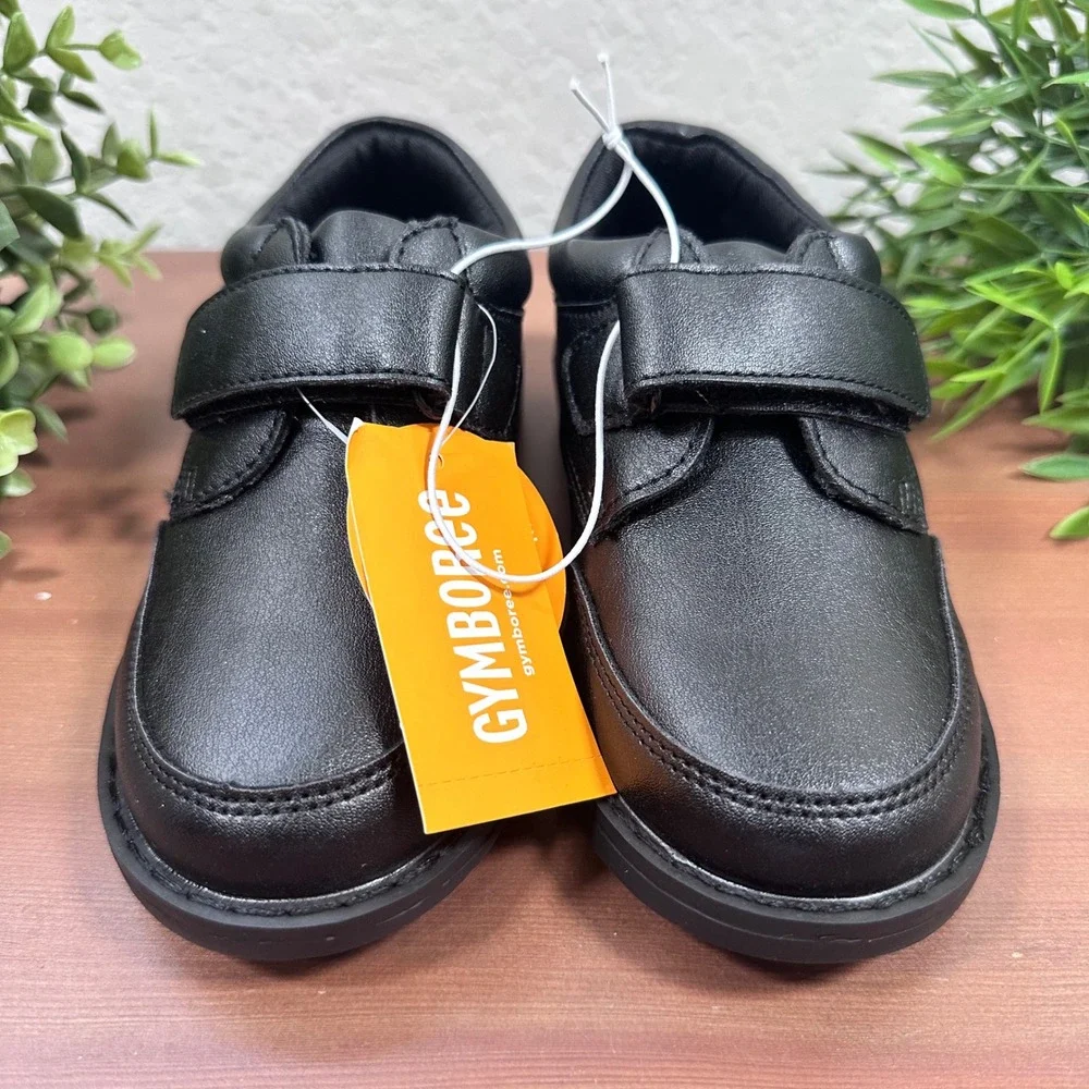 Gymboree Boys Dress Shoes Black Hook and Loop Formal Oxford Size 12